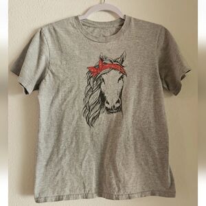 Gildan Heather Gray Crew Neck Tee with Printed Care Label